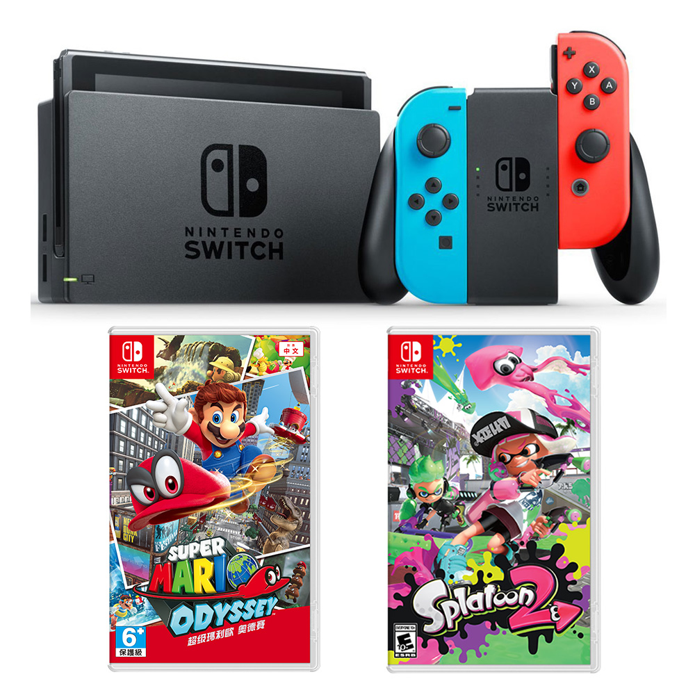 nintendo switch 电光蓝,电光红joy-con奥德赛漆弹组