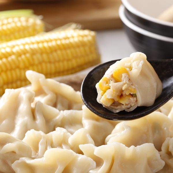 《祯祥食品》手工捏花玉米水饺(约40粒/包,共四包)
