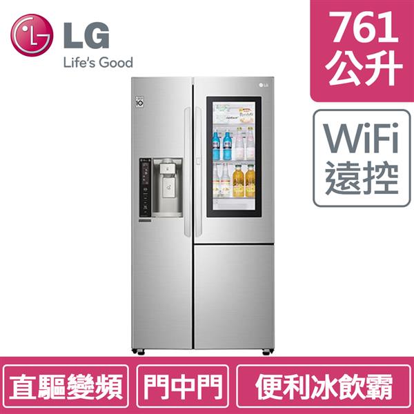 LG GR-QPL88SV 761公升(冷藏481L,冷凍280L)敲敲看 門中門冰箱