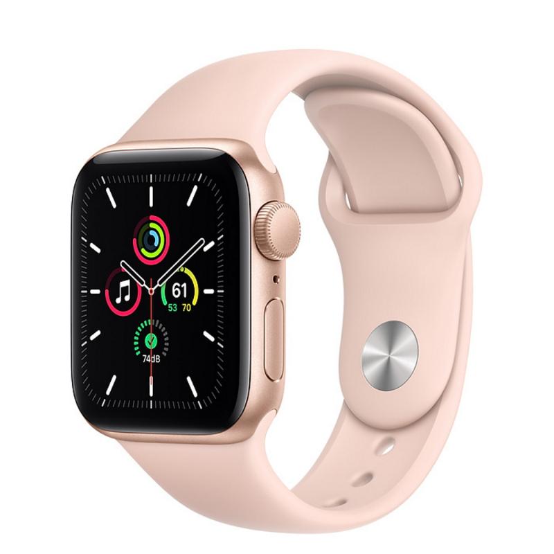 預購 Apple Watch SE GPS 40mm 金色鋁金屬-粉沙色運動型錶帶