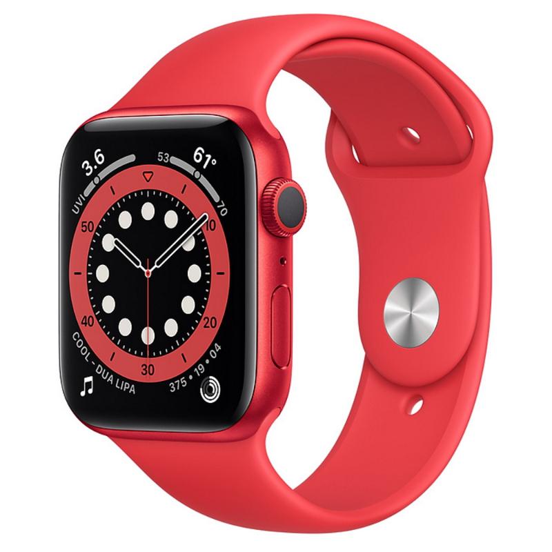 預購 Apple Watch S6 GPS 44mm 紅色鋁金屬-紅色運動型錶帶