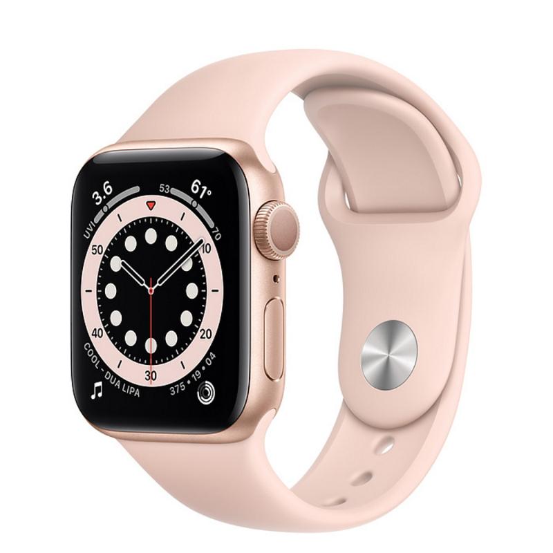 預購 Apple Watch S6 GPS 40mm 金色鋁金屬-粉沙色運動型錶帶