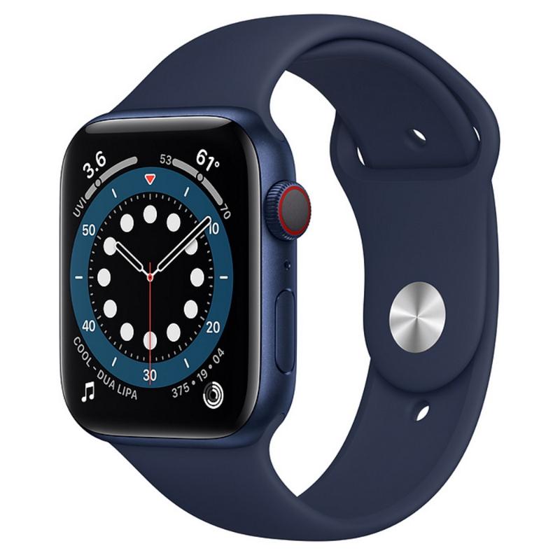 預購 Apple Watch S6 LTE 44mm 藍色鋁金屬-海軍深藍色運動型錶帶