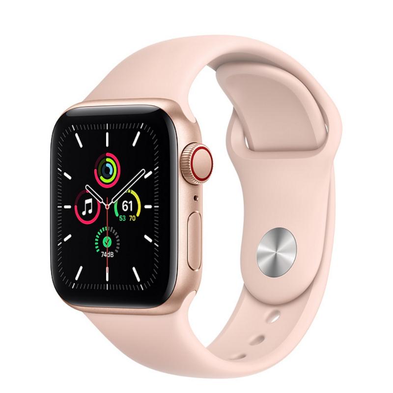預購 Apple Watch SE LTE 40mm 金色鋁金屬-粉沙色運動型錶帶