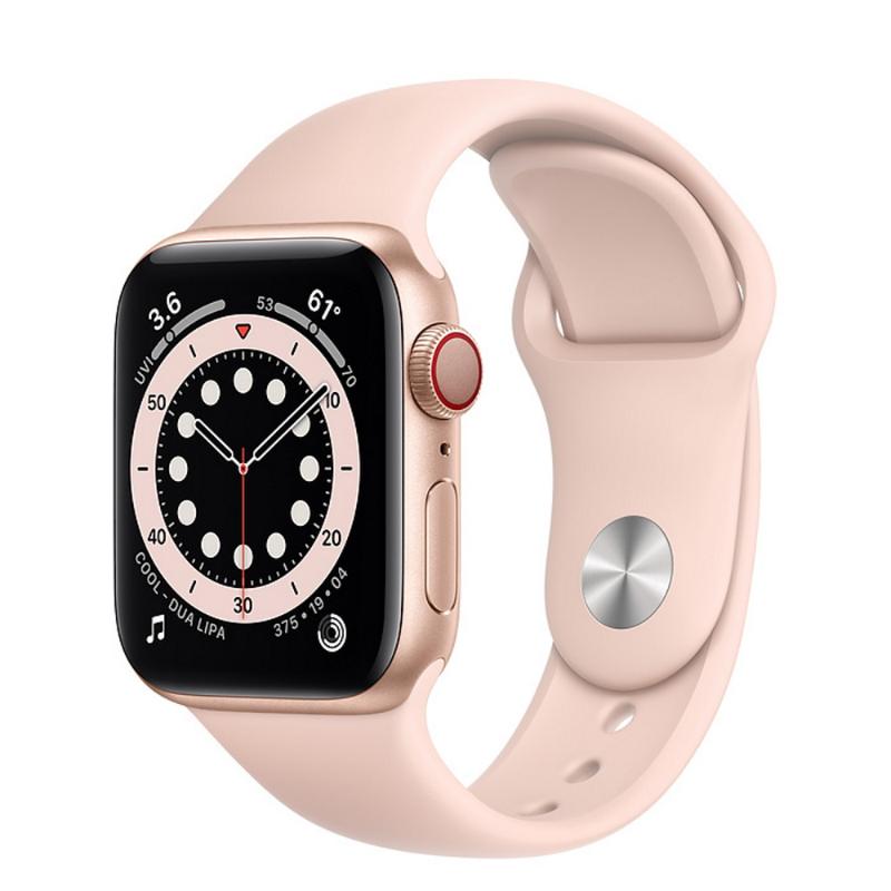 預購 Apple Watch S6 LTE 40mm 金色鋁金屬-粉沙色運動型錶帶
