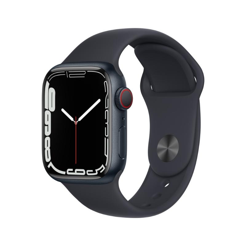 Apple Watch S7 LTE 41mm 午夜鋁金屬-午夜色運動型錶帶【預約賣場】