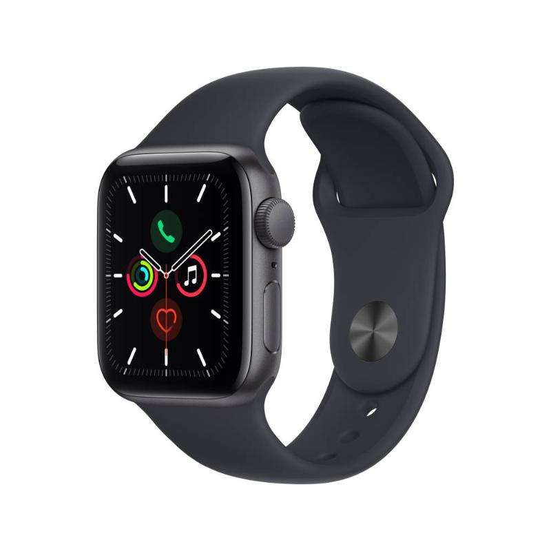 Apple Watch SE GPS 40mm 太空灰色鋁金屬-午夜色運動型錶帶 (2021)【預約賣場】
