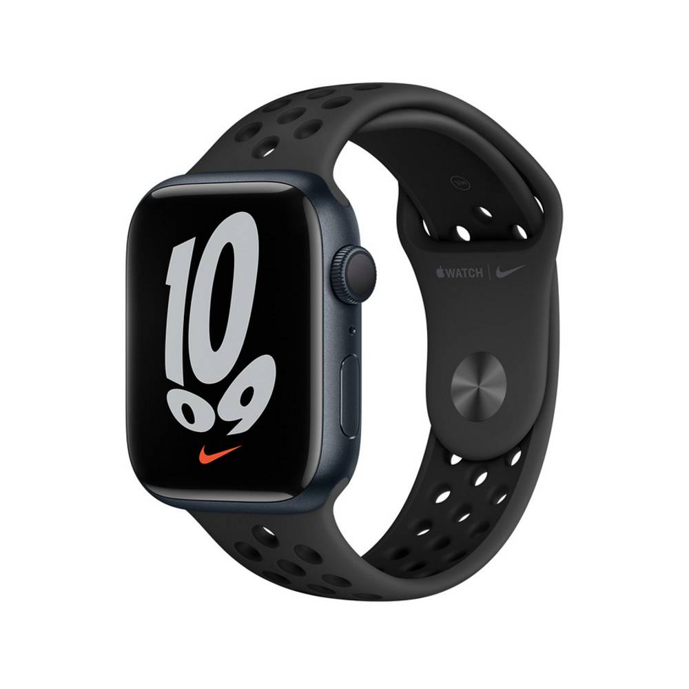 Apple Watch S7 GPS 45mm 午夜鋁金屬-Anthracite 黑色 Nike 運動型錶帶【預約賣場】