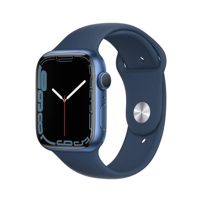 Apple Watch S7 GPS 45mm 藍色鋁金屬-深邃藍色運動型錶帶【預約賣場】