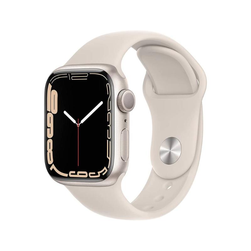 Apple Watch S7 GPS 45mm 星光鋁金屬-星光色運動型錶帶【預約賣場】