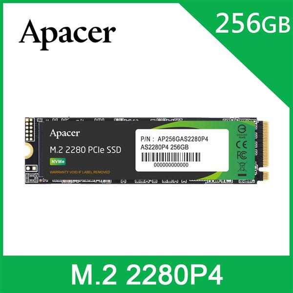 Apacer 宇瞻 AS2280P4 M.2 PCIe 256GB Gen3x4 固態硬碟