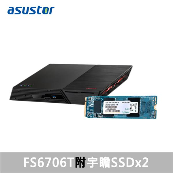 華芸 Asustor FS6706 搭 M.2 PCIe SSD*2PCS(可替換)