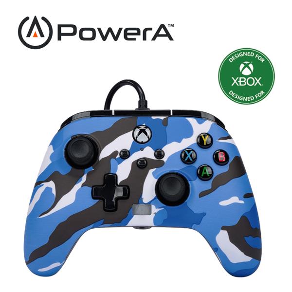 PowerA XBOX官方授權 增強款有線遊戲手把【藍迷彩】