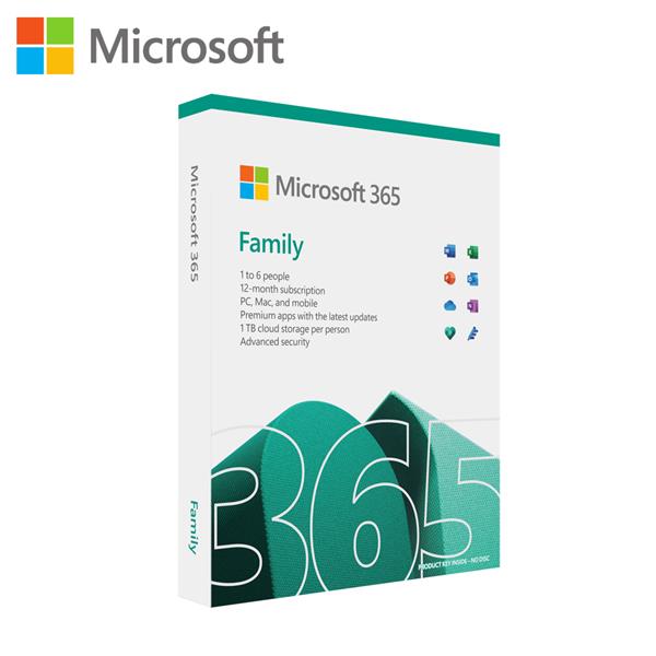 微軟Microsoft 365 Family P8 1YR 家用版英文盒裝