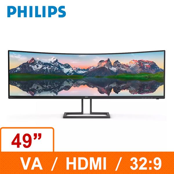 PHILIPS 49型 498P9Z (32:9)超寬廣曲面電競顯示器