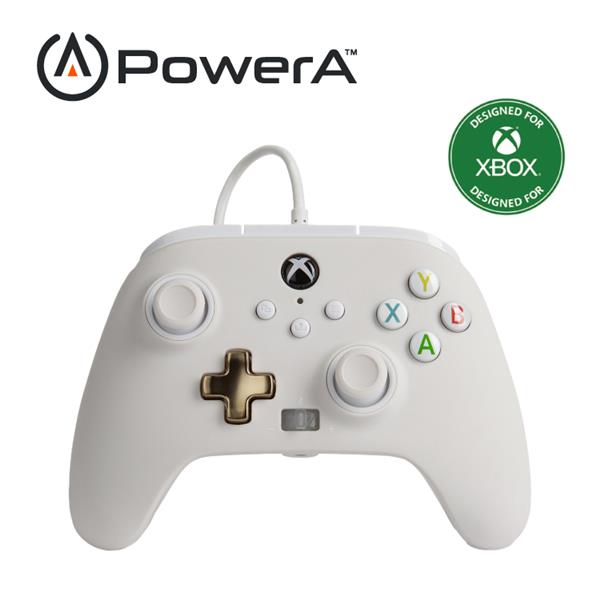 PowerA XBOX官方授權 增強款有線遊戲手把【薄霧白色】