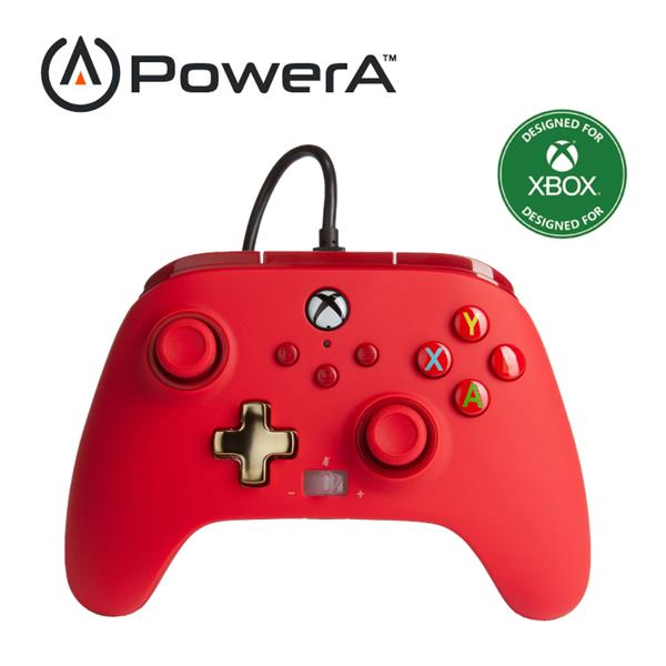 PowerA XBOX官方授權 增強款有線遊戲手把【紅色】