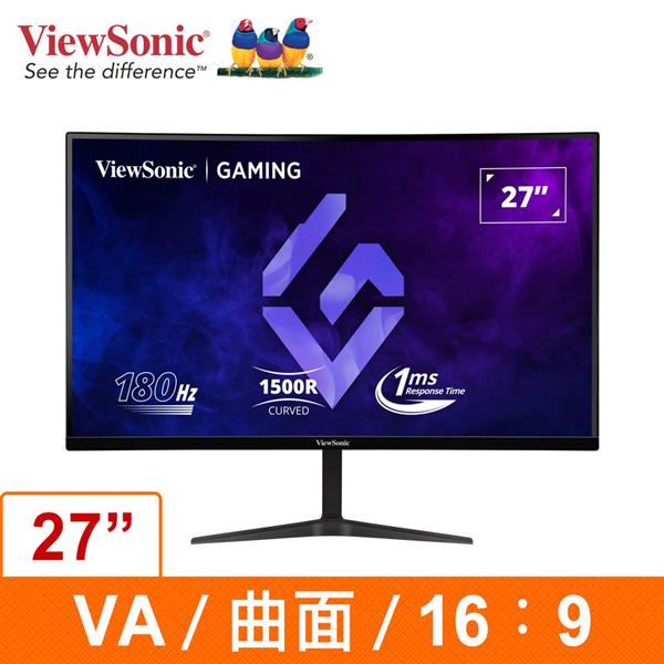 優派ViewSonic VX2718-PC-MHD 27吋電競曲面液晶顯示器