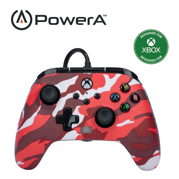 PowerA XBOX官方授權 增強款有線遊戲手把【紅迷彩】