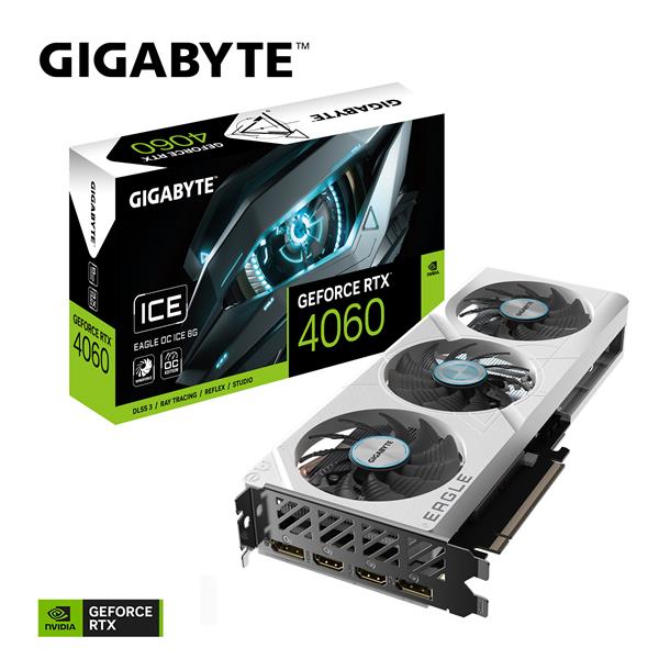 技嘉GIGABYTE GV-N4060EAGLEOC ICE-8GD 顯示卡 RTX4060