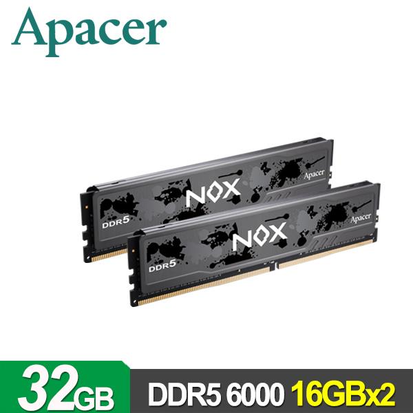 Apacer 宇瞻 NOX DDR5 6000 32G(16GBx2)桌上型超頻電競記憶體